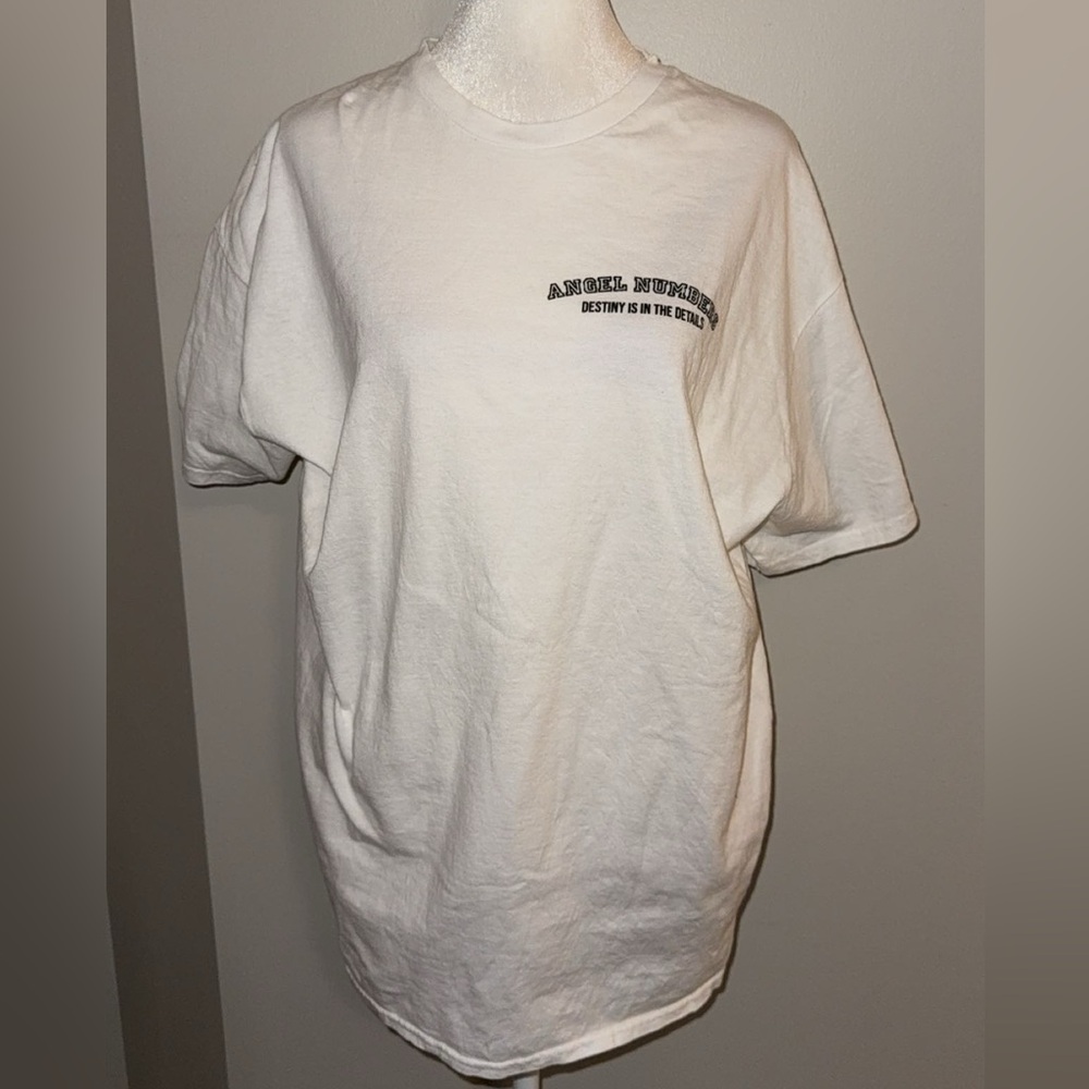 Angel numbers white tee